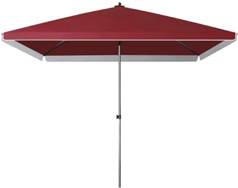 Sombrilla cuadrada grande de 2,08 x 2,08 m, con 4 niveles de altura, ideal para exteriores, de poliéster, para patio, jardín, terraza o césped (rojo intenso).