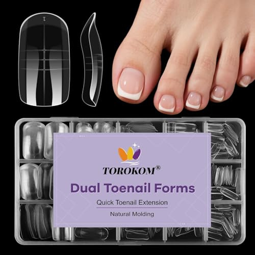 TOROKOM Poppit Ongle Kit pour Orteils, 300PCS Réutilisable Mat Capsules Popits Ongle Nail d'extension Kit, Faux Ongles Capsules Couverture Complète Nail Tips pour Femme Fille