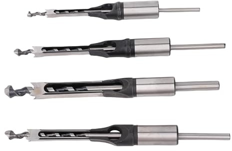 Fabater Vierkantlochbohrer-Set aus Legiertem Stahl mit Hoher Härte, U-förmiges Rillendesign, Saubere, Präzise Löcher, Holzbearbeitungsaufgaben, 4 Größen Erhältlich