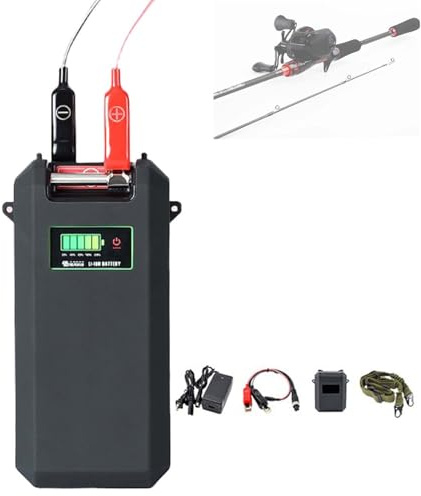 HSSYTZOUL 14,8V Elektrische Winde Lithiumbatterie 7500mAh 10000mAh 15000mAh Angelrolle Lithiumbatterie mit Stromanzeigen und Ladegerät Angelrutenbatterie,7500mah