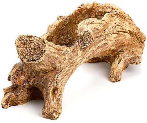 Agatige Fioriera succulenta in legni, fioriera per tronco d'albero in resina artificiale con foro di drenaggio per la decorazione del giardino domestico