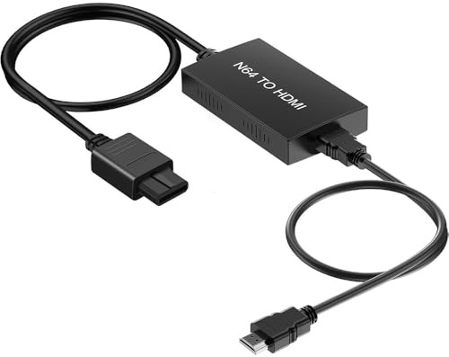 KQLHLHDYZ N64 a HDMI convertidor Adapter, HDMI Converter with HDMI Cable for N64/SNES Game Video Signal to HDMI Signal, Displayed on 1080p HD TV/Moniter