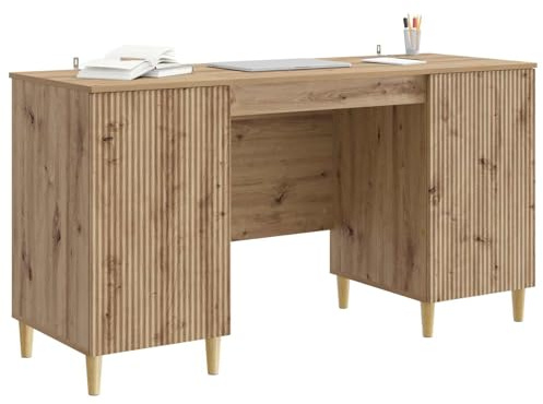 vidaXL Schreibtisch Artisan-Eiche 142,5 x 50 x 75 cm Holzwerkstoff, Schreibtisch fürs Wohnzimmer, Vintage Schreibstil, rechteckig, ergonomisch und vielseitig einsetzbar