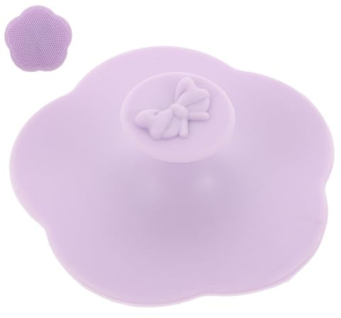 Silicone Baby Scalp Brush Bow Flower Design Bathing Brush | Newborn Hair Washing, Cradle Cap Scrubber, Purple Finish, Gentle Care for Parents and Babies