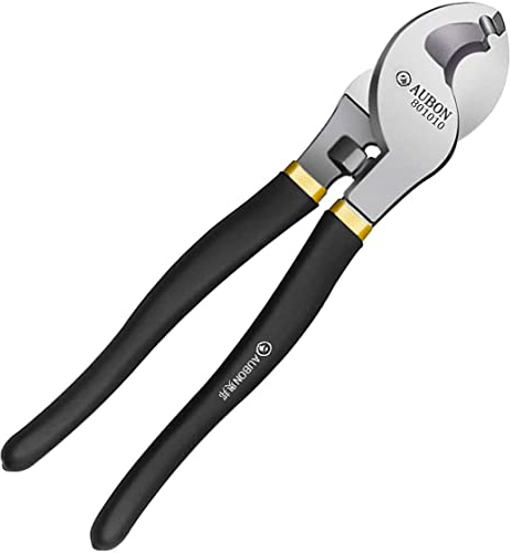 Auban Coupe-câble 260mm, Outils à Main Outils de Coupe de Câble Métallique Acier à Haute Teneur en Carbone Idéal pour Couper les Câbles en Cuivre, en Aluminium et Électriques PAS pour Câble de Vélo