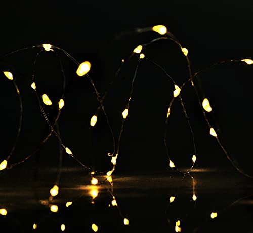 matrasa Silberdraht Micro Lichterkette 100 LED - 20 Funkelnde LED - Drahtlichterkette 5m - batteriebetrieben