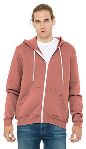 BELLA+CANVAS Unisex Sponge Fleece Full-Zip Hoodie - Mauve