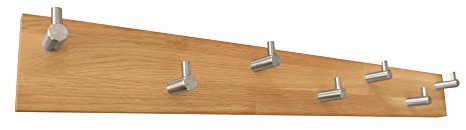 ICEBORN Garderobe Garderobenleiste Wandgarderobe Massivholz Eiche geölt Edelstahl Größe L Manufaktur