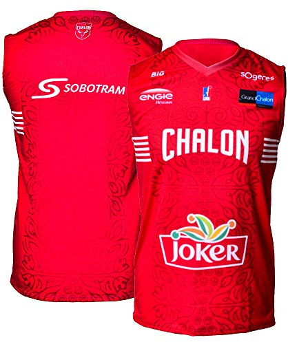 Elan Chalon Heiz-Sursaône Trikot für den Außenbereich 2018 – 2019 – Basketball-Trikot Wärme – Auswärtstrikot 2018 – 2019 – Unisex Kinder XX-Small rot
