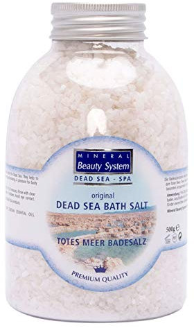 Rein Totes Meer Mineral Badsalz - 500g Aus Israel By Mineral Beauty System, Saunasalz Mit Vollem Mineralgehalt Für Bath Und Spa - Für Basische Körperpflege, Basenbad Und Fußbad