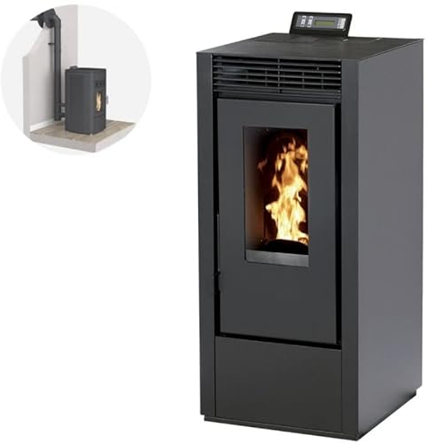 INTERSTOVES - Pack INTERSTOVES Poêle à granules MARINA 14 Etanche Canalisable + Kit Conduit Ventouse (sortie façade) - Noir