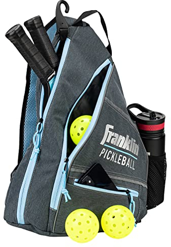Franklin Sports Pickleball-Taschen – Pickleball Sling Bag Rucksack für Ausrüstung + Ausrüstung – Pickleball-Tasche für Männer und Frauen – hält Paddel, Pickleballs + Zubehör – Offizielle US Open