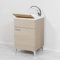Mobile lavatoio lavanderia 50x50, 1 anta con vasca in Resina, INCLUDE tavoletta e kit di scarico