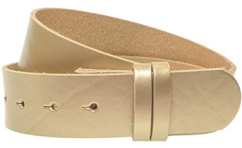 Luca Kayz Damen-Ledergürtel Wechselgürtel ohne Wechselschnalle CALVADOS 4cm Gold 100cm