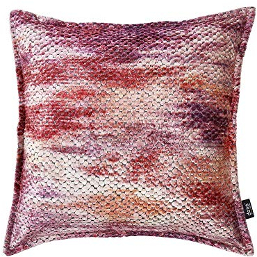 DONE Kissenhülle Glam Colour 65x65cm Samt Mehrfarbig Edel Elegant Steppnaht Reisverschluss Glanz 100% Polyester Wabenstruktur Rot