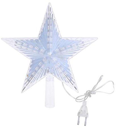 Froiny Navidad de la Estrella la Punta del árbol llevaron la luz Cima del Ornamento de la Estrella decoración del hogar con el Enchufe (UE)