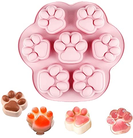 Moules en silicone en forme patte chat Moule à gâteau patte chat Moule en silicone de patte de chat Convient pour faire du pudding, du gâteau, du chocolat, des glaçons, du savon, du fondant, etc.