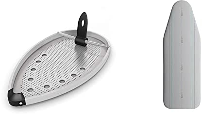 Laurastar Semelle de protection pour fer à repasser pour tissus délicats, 12,7 x 23,8 cm & Housse Universalcover gris foncé, Housse Universelle pour Table à Repasser, 131cm x 55cm, 100% Coton