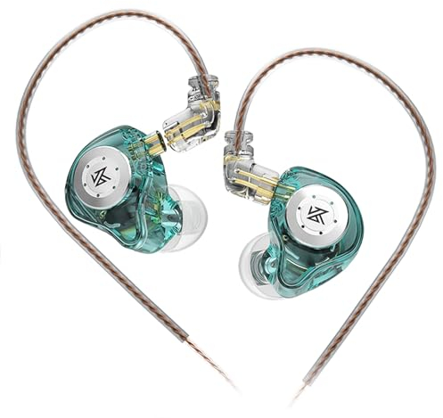 keephifi KZ EDX PRO KZ in Ear Monitor 1DD KZ Cuffie in Ear Con Filo kz auricolari con filo cuffie con filo per audiphiles, musicisti, 2 pin(Verde,senza microfono)