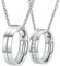 Dsnyu Pärchen Halskette mit Ring Anhänger, Damen Herren Halskette Set mit Gravur An Meinen Schatz Herz, Edelstahl Kette mit Zirkonia 2 Stück, Silber 50 /60CM