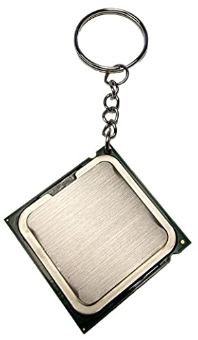 TekJuic The Ultimate Geek Accessory - Recycled CPU Processor Keychain Made from Reclaimed Computer Parts, Silver and Green