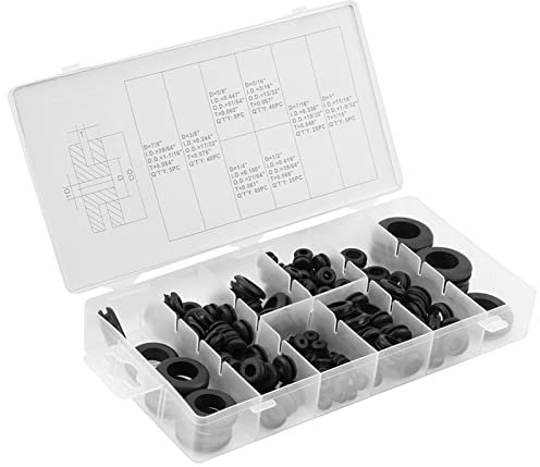 180 Pièces œillet en Plastique Souple, Doorvoerrubbers Bong Tige Fil Anneau Joint électrique Rondelle Joint Assortiment