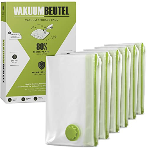 NORDIC® - Vakuumbeutel 6x Größe M (70x50cm) - BPA Frei INKL. ETIKETTEN - Vakuumbeutel für Kleidung,Kissen etc. - Vacuum Storage Bags - Aufbewahrung - Vakuumierbeutel - Beutel Staubsauger