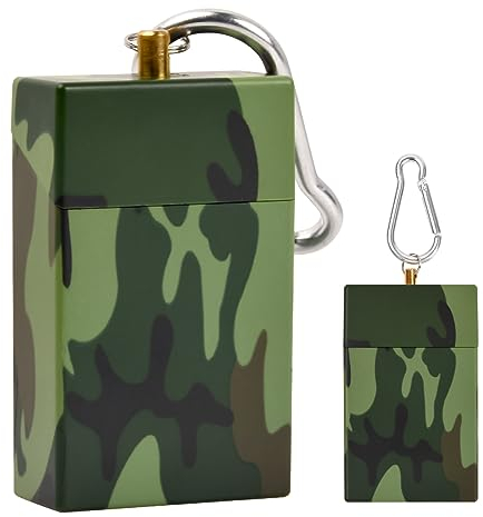 Anseom Zigaretten Taschenascher Taschenaschenbecher Geruchsdicht mit Schlüsselanhänger Mini Aschenbecher für Unterwegs Reisen Wandern Freien Camping Angeln (Grün)