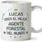 MUGFFINS Tazas Personalizadas para AGENTE FORESTAL hombre - En Español - Mejor del Mundo - 11 oz / 330 ml - Regalo Personalizable original y divertido