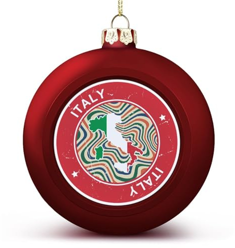 Italien Flagge Karte Weihnachtskugel Ornament Italien Weihnachtsbaum Anhänger Hängende saisonale Urlaub Dekoration für Zuhause Bauernhaus Weihnachtsdekoration