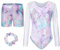 Happy Cherry Mädchen Turnanzug Shorts Set Gymnastikanzug Langarm Kunstturnen Bekleidung Kinder Turnen Trikot Tag 10/DE Größe 122-128