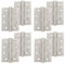 Decoranddecor Door Hinges Internal - Fire Rated - 4inc / 102mm - Ball Bearing - Steel - Satin Nickel - 4 Pairs