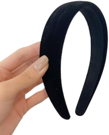 1 Stück Damen Haarreif Samt Stirnbänder Vintage Haar Accessoires Haarband Haarreifen Stirnband Kopfband Stirnreifen Haarschmuck Kopfbedeckung für Tägliches Tragen für Frauen Mädchen,Schwarz