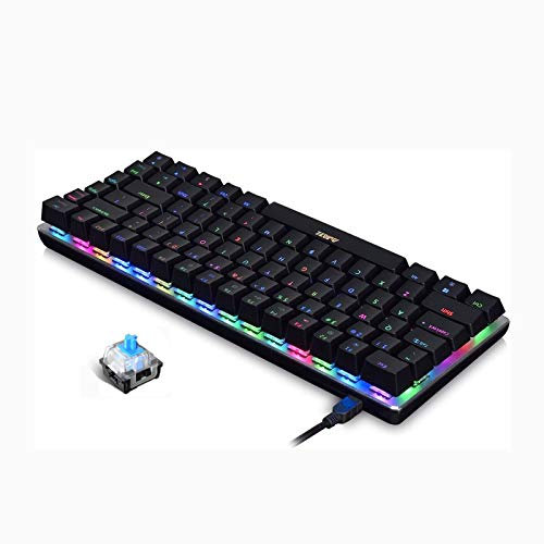 SiMbae AK33 Retroiluminado por Cable USB Teclado 82-Key RGB Gaming Teclado mecánico, Anti-Ghosting Notebook Office Office Typeing Teclado de Entretenimiento,Black RGB