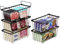 iSPECLE Chest Freezer Baskets - 5 Pack Stackable Organiser for 198L Deep Freezer, Easy Sort and Get Food with Handles, Add Space and Allow Air Circulation for Better Freshness, Black