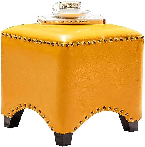 Holzsitz Ottomane Fußhocker Schuhbank Leder Pier Massiv Wohnzimmer Zuhause Sofa Hocker