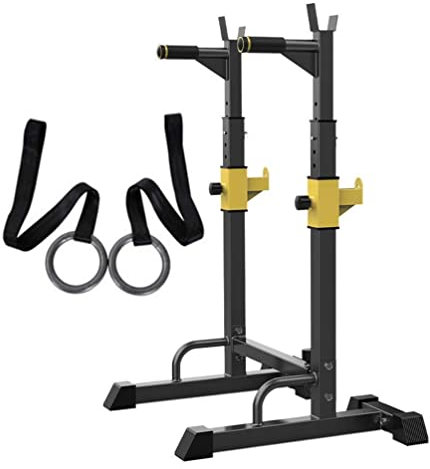 KOOFUR Fitness-Kombination Kostenloses Squat Rack Multifunktions-Langhantel-Bankdrück-Rack, Langhantel-Rack Kniebeugenständer Verstellbares Bankdrück-Rack Tragbares Hantel-Rack
