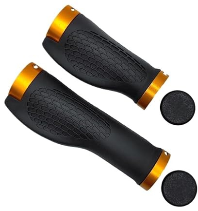 BLacOh Fahrradgriffe Fahrradlenkergriffe, Kurze Lange Griffe, Gummigriff, MTB-Fahrradgriff, Mountainbike-Griffe, BMX-Griffe MTB Griffe(Gold 1 Long 1 Short)