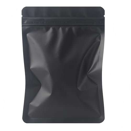 100Pcs Mylar Bags,Resealable Bag Foil Ziplock Bags,Cali Packs,Mylar Bags 3.5 Grip Seal Packaging Baggies for Food,Jewelry, Electronics (Black, 7x10cm - 100pcs)