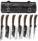 HOSHANHO Butcher Knife Set, Hand Forged Butcher Chef Knife Set with Roll Bag, Sharp Meat Cleaver Bone Chopper Fillet Knife for Home & Camping & BBQ Gift for Men