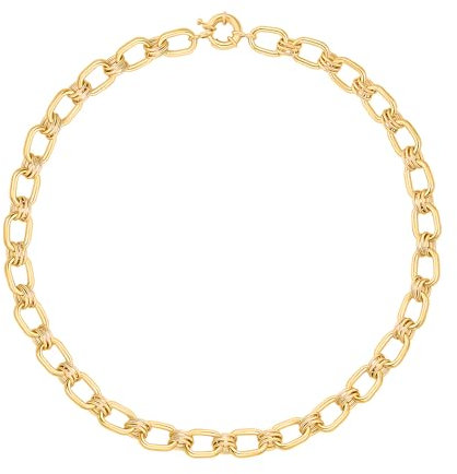 Aobei Pearl Zierlich 18K Gold Chunky Kette Choker Dicke Büroklammer Oval Link Halskette für Frauen Minimalistische Frühling Ring Sailor Schließe Schmuck 18