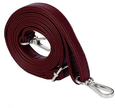 Blausky Verstellbarer PU Schultergurt,Schulterriemen aus Leder,Damen Taschengurte,Taschenband,Umhängetasche Taschenriemen,Damen Zubehör,für Taschen Handtaschen,Weinrot+Silber,140cm x 19 mm