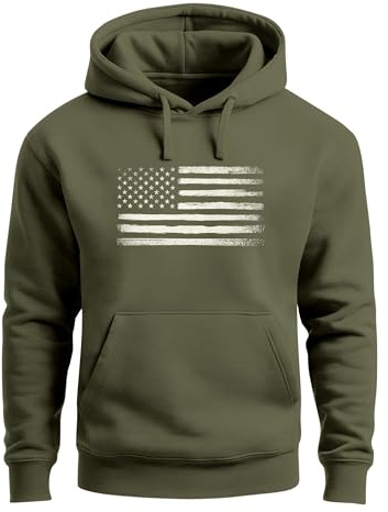 Neverless® Hoodie Herren USA Flagge Print Retro Style Männer Fashion Streetstyle