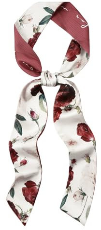 DAMILY Foulard Femme, Femmes Col Écharpe Satin, Foulard à Cravate pour Dames Foulard Cheveux Femme Soie (Rose)