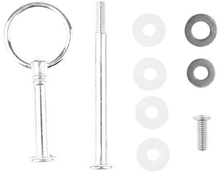 Wdfnexalai 2 Tier Round Top Fruit Cake Stand Rack Handle Fitting Hardware Rod Silver