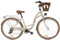 Goetze Mood 28 Zoll Damen Citybike, 18 Zoll Tiefeinsteiger Stahlrahmen, 7-Gang Kettenschaltung, doppelte V-Bremsen, LED-Beleuchtung, Rattankorb, Komfortsattel, mit Seitenständer & Klingel