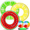 Chennyfun 6PCS Inflatable Pool Floats for Kids Adults, Fruit Swimming Rings with 2 Beach Ball & 1 Air Pump, Swim Tube Rings Inflatable Float Toys for Swimming Pool Party Decorations