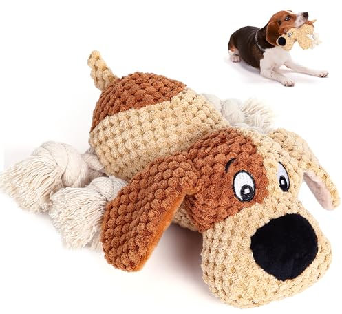BUPIHUKA Jouet pour Chien Indestructible Noël - Mâcher Peluche Interactive Résistante avec Corde, Idéal pour Occupation de Taille Petits Moyenne Gros Jouets Chiens (Cadeau Dog Toys)