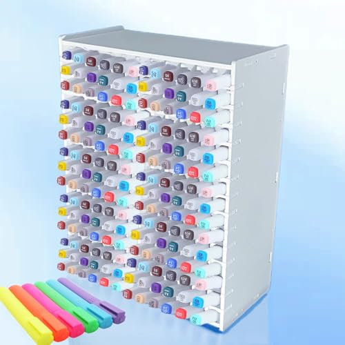 Lrqmte Alcohol Marker Storage for 180 Markers, Art Acrylic Pen Organiser for Watercolour Brushes, Decor Pencil Holder for Desk, Home, Classroom, Office