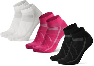 DANISH ENDURANCE Fahrradsocken, Kurz, Gepolstert & Atmungsaktiv, 3 Paar | Gepolsterte Low-Cut Rennrad Socken, Atmungsaktiv & Scheuerfrei, für Sommertouren beim Radfahren, Unisex